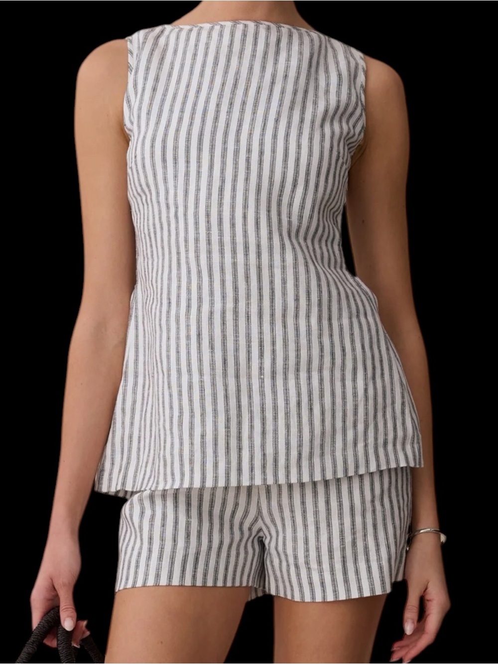 Kourt Few Moda Veronica Linen Set Antibes Stripe NWT